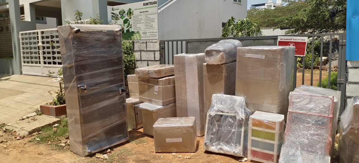 Furniture being carefully arranged in new location